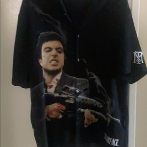 Scar face button down With Tony Montana‘s initials